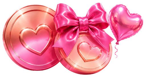 Coins with a bow and balloon
