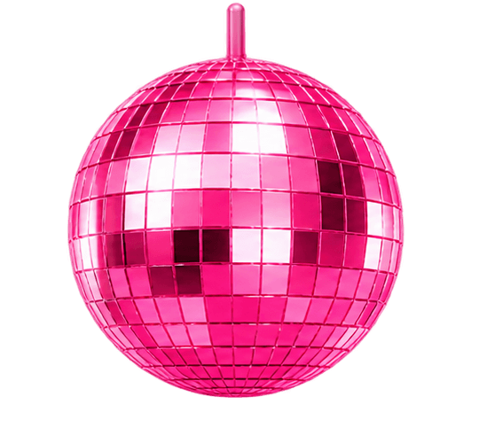 Pink disco glitter ball icon