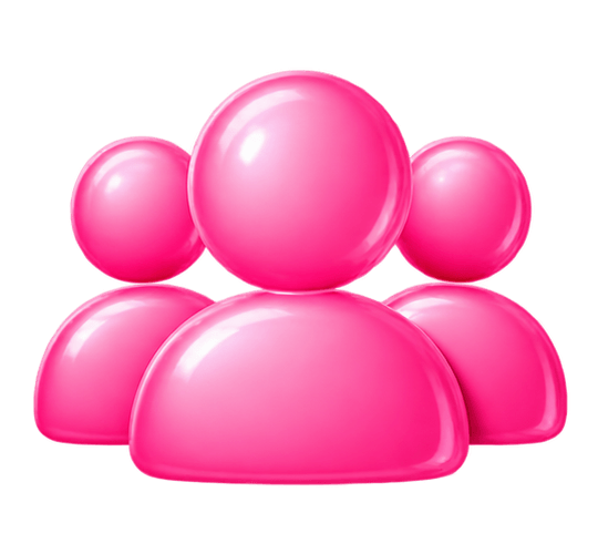 pink shiny group icon